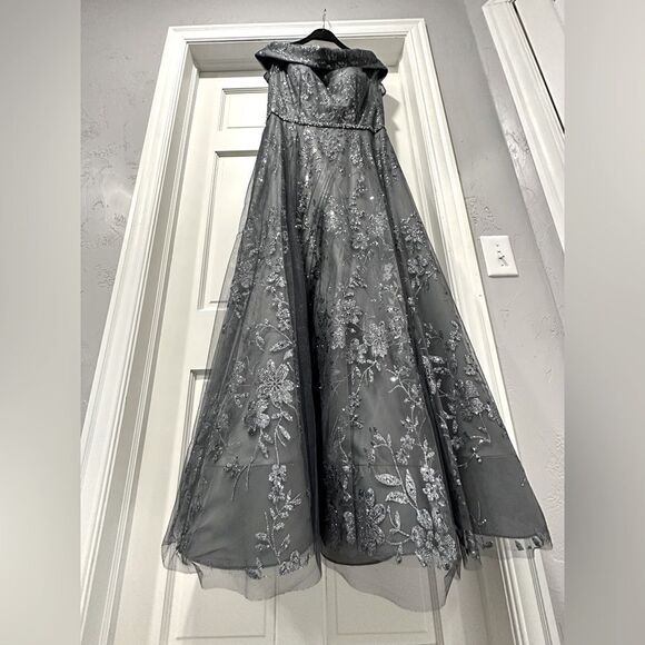 Jade Couture Mother of the Bride Dress. NEVER WORN. Iron Grey. Size 10 - Picture 12 of 16